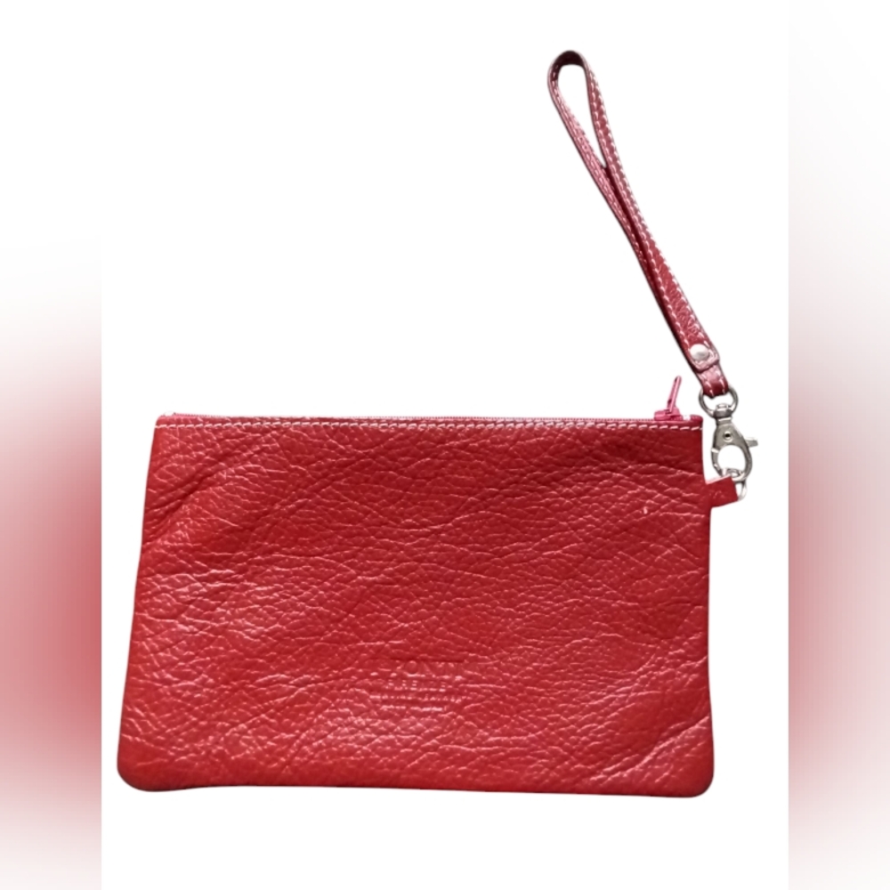 I PONTI FIRENZE Red Wristlet Genuine Leather Made In Italy - Picture 2 of 5